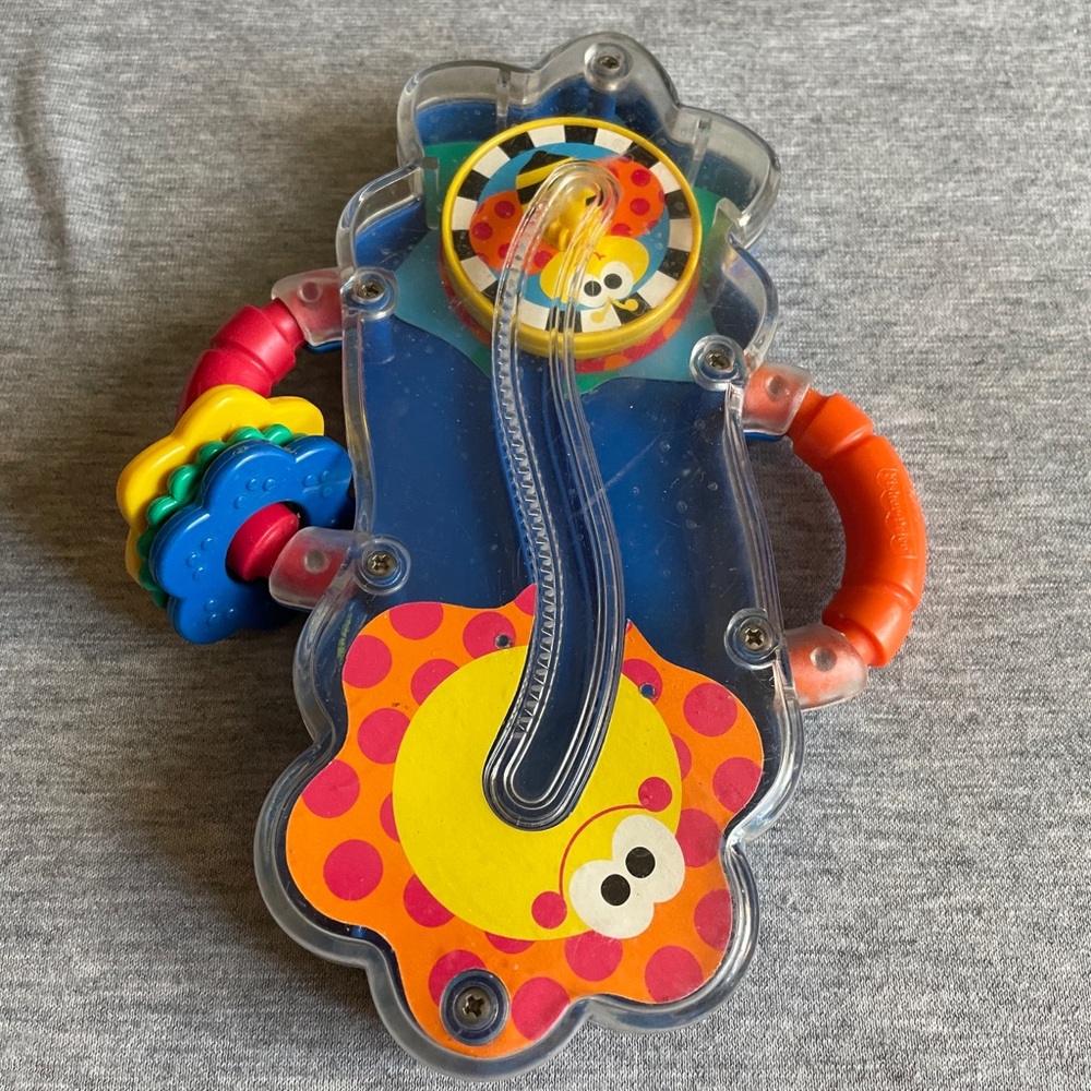 Colorful Blue & Orange Baby Rattle Toy - Fun Handheld Activity